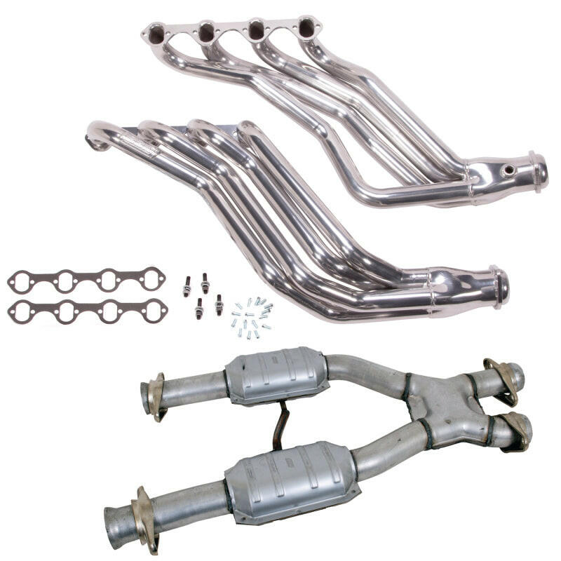 BBK 86-93 Ford Mustang 1-3/4 Long Tube 351 Swap Headers w/High Flow Catted X-Pipe (Silver Ceramic) Headers & Manifolds BBK