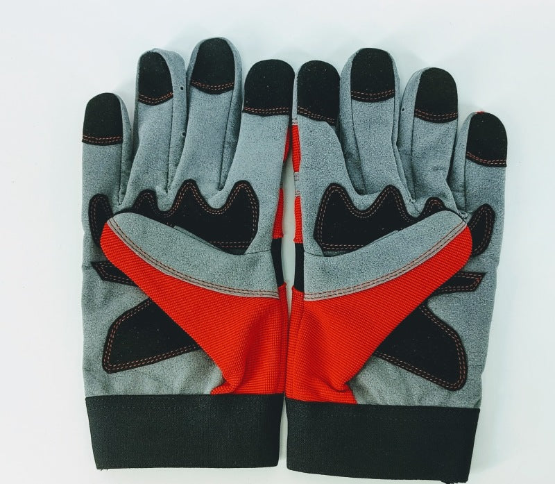 Granatelli Large Mechanics Work Gloves - Red/Gray/Black Gloves Granatelli Motor Sports