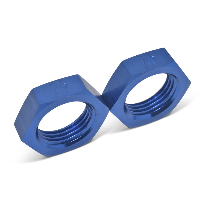 Russell Performance -12 AN Bulkhead Nuts 1 1/16in -12 Thread Size (Blue) Hardware - Singles Russell