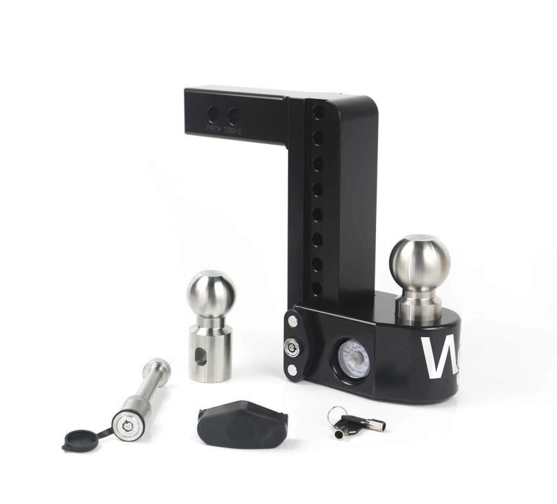 Weigh Safe 8in Drop Hitch w/Built-in Scale & 2in Shank (8K/12.5K GTWR) w/WS05 - Black Cerakote Hitch Ball Mounts Weigh Safe
