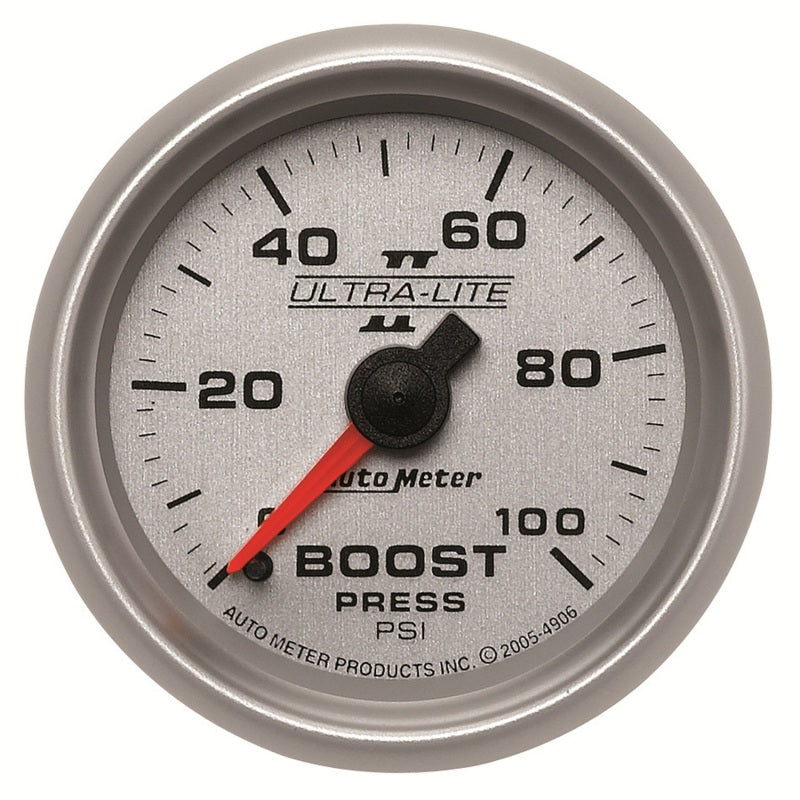 Autometer Ultra-Lite II 52mm 0-100 PSI Mechanical Boost Gauge Gauges AutoMeter