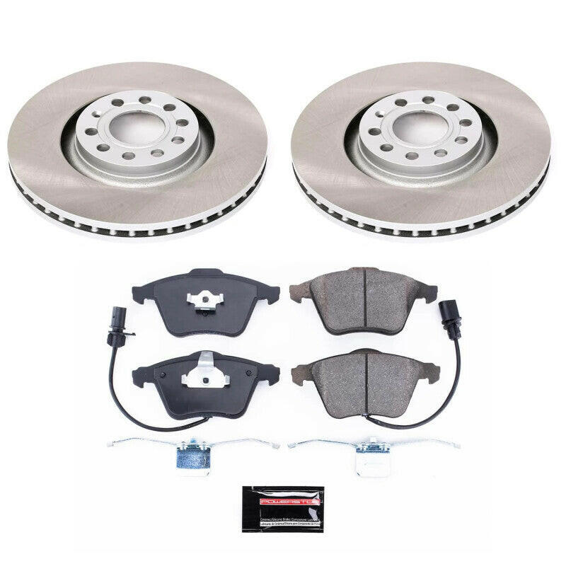 Power Stop 05-09 Audi A4 Quattro Front Semi-Coated Rotor Kit Brake Kits - Performance Blank PowerStop