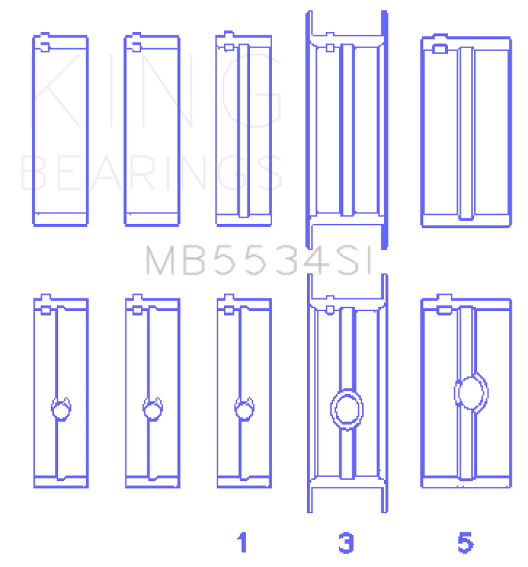 King Engine Bearings Chrysler/Jeep 318ci (Size STD) Main Bearing Set Bearings King Engine Bearings