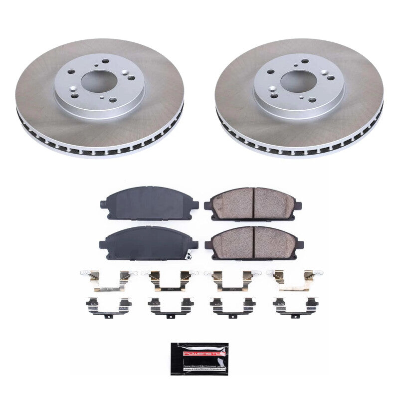 Power Stop 03-06 Acura MDX Front Semi-Coated Rotor Kit Brake Kits - Performance Blank PowerStop