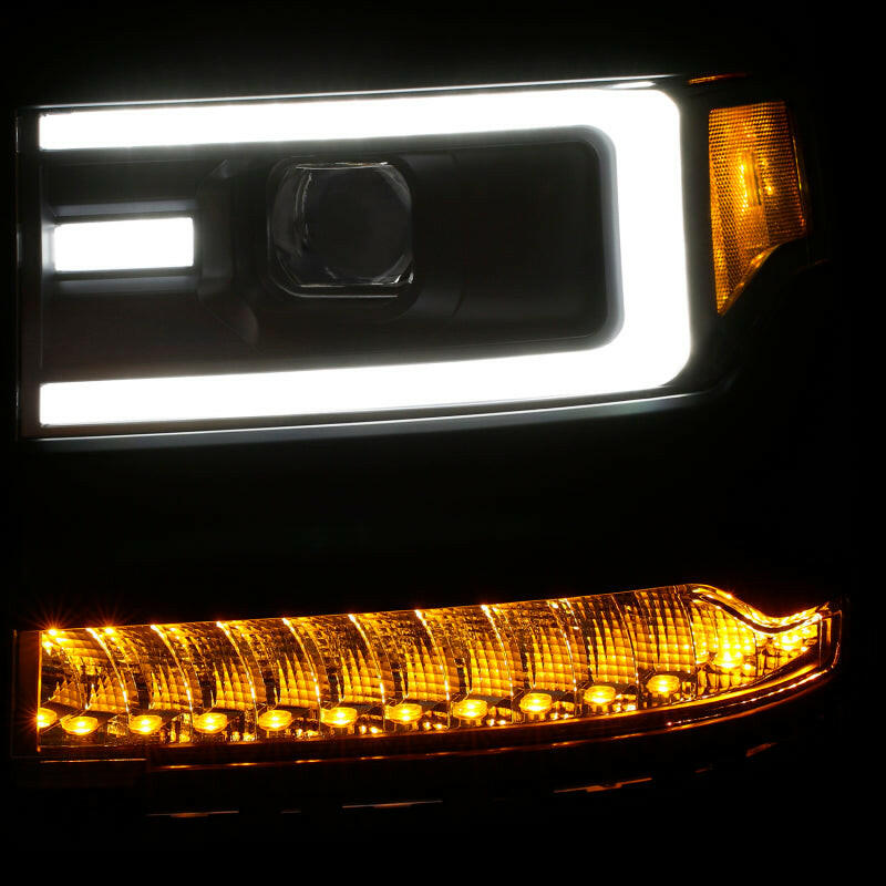 ANZO 16-17 Chevy Silverado 1500 Prjctr. Headlight Plank Styl. w/Amber (Only Work w/HID Equip. Truck) Headlights ANZO