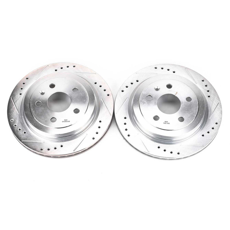 Power Stop 08-18 Cadillac CTS Rear Evolution Drilled & Slotted Rotors - Pair Brake Rotors - Slot & Drilled PowerStop