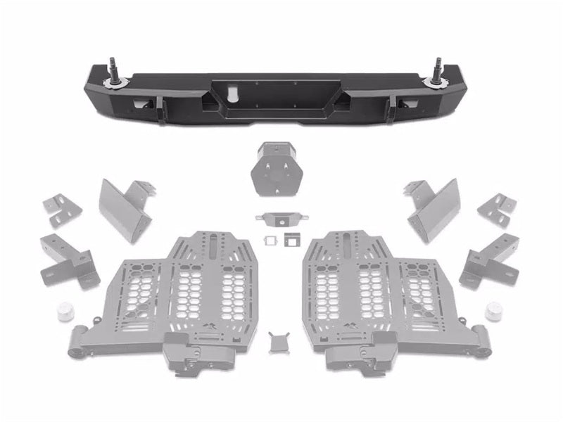 Rugged Ridge 20-24 Jeep Gladiator Wingmate Rear Bumper (Max Spare Wheel/Tire 37in. Dia.) - Tex. Blk Bumpers - Steel Rugged Ridge