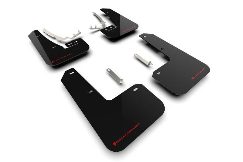 Rally Armor 22-25 VW MK8 Golf GTI/R Black UR Mud Flap w/Red Logo Mud Flaps Rally Armor