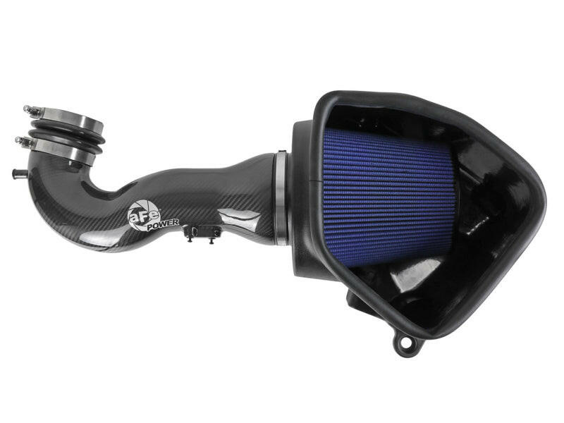 aFe 19-20 GM Trucks 5.3L/6.2L Track Series Carbon Fiber Cold Air Intake System With Pro 5R Filters Cold Air Intakes aFe