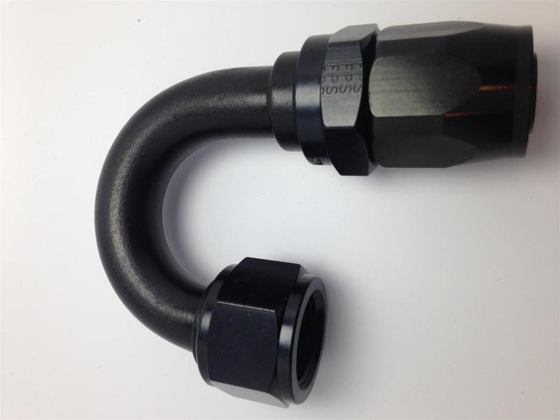 Fragola -6AN Nut x -8AN Hose 180 Degree Expanding Hose End - Black Fittings Fragola