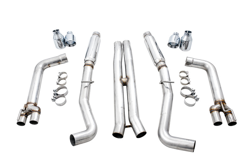 AWE Tuning 2015+ Dodge Challenger 6.4L/6.2L SC Track Edition Exhaust - Quad Chrome Silver Tips Catback AWE Tuning