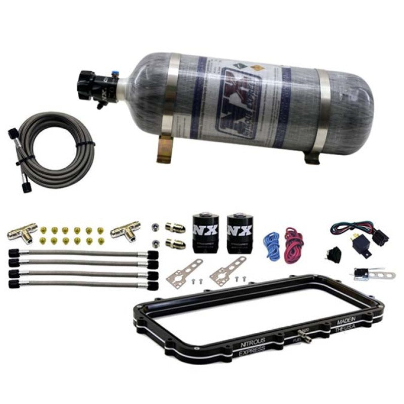 Nitrous Express Holley High Ram Plenum Nitrous Plate Kit w/12lb Bottle Nitrous Systems Nitrous Express