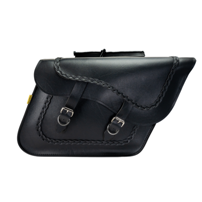 Willie & Max Universal Braided Large Slant Saddlebags (16 in L x 11 in H x 6.5 in W) - Black Bags - Saddlebags Willie & Max