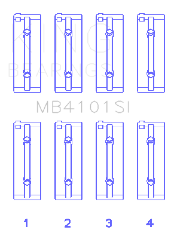 King Alpha Romeo AR 01928 / AR 06430 / AR 64102 / AR 64101 / AR 06120 / AR 01932 Main Bearing Set Bearings King Engine Bearings