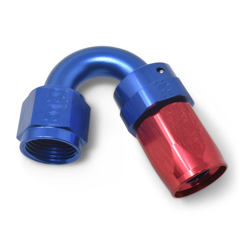 Russell Performance -12 AN Red/Blue 150 Degree Full Flow Swivel Hose End (With 1-1/8in Radius) Fittings Russell