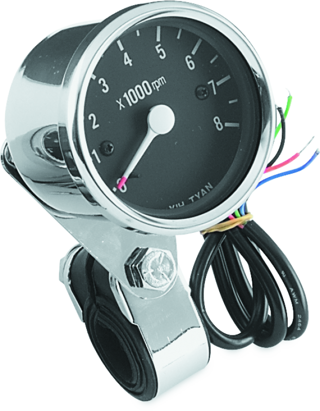 Bikers Choice Big Twin & XL Electronic Mini Tachometer 8000 RPM Black Face 2 1/2 Inch Gauges Bikers Choice