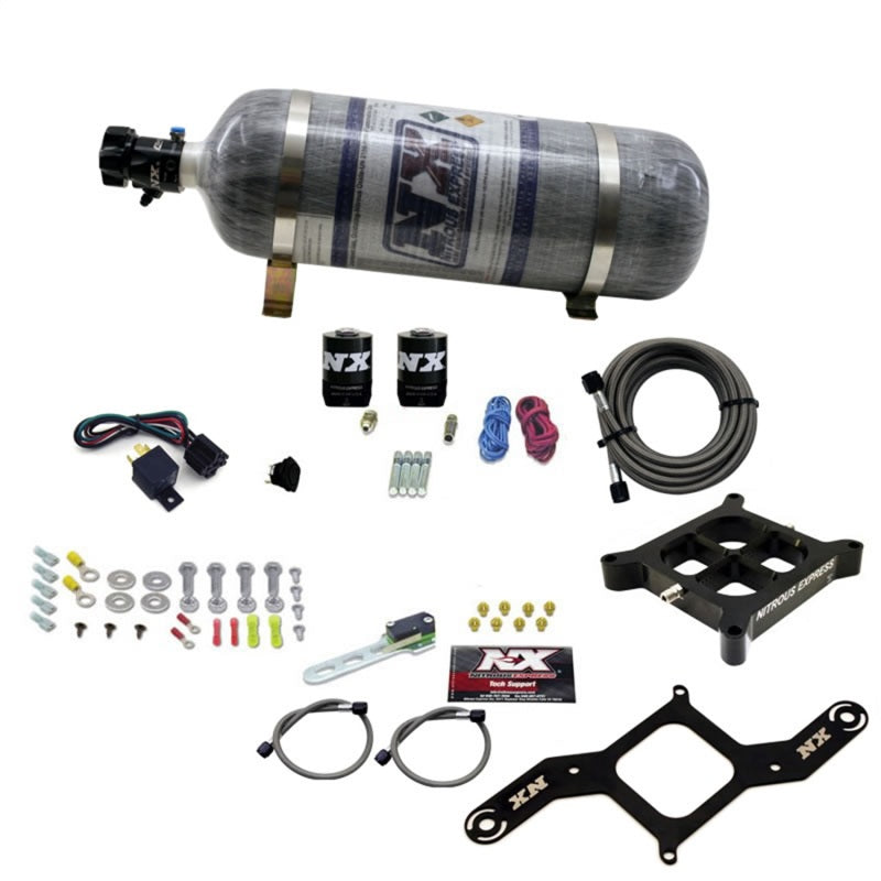 Nitrous Express 4150 Single Entry Billet Crossbar Nitrous Plate Kit (50-300HP) w/Composite Bottle Nitrous Systems Nitrous Express
