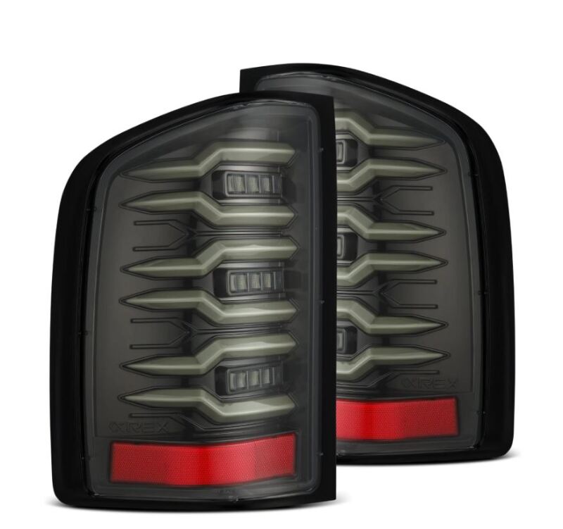AlphaRex 07-13 Chevrolet Silverado 1500 (Ex. Hybrid Models) LUXX-Series LED Tail Lights Alpha-Black Tail Lights AlphaRex