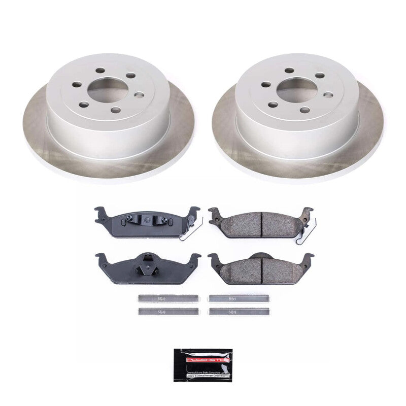 Power Stop 03-04 Dodge Dakota Rear Semi-Coated Rotor Kit Brake Kits - Performance Blank PowerStop