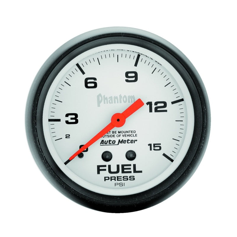 Autometer Phantom 66.7mm 0-15 PSI Mechanical Fuel Pressure Gauge Gauges AutoMeter