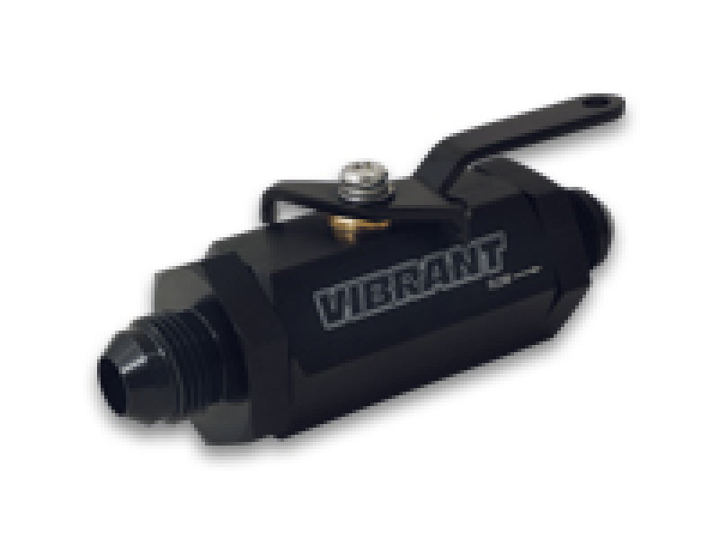 Vibrant -4AN to -4AN Male Shut Off Valve - Black Fittings Vibrant