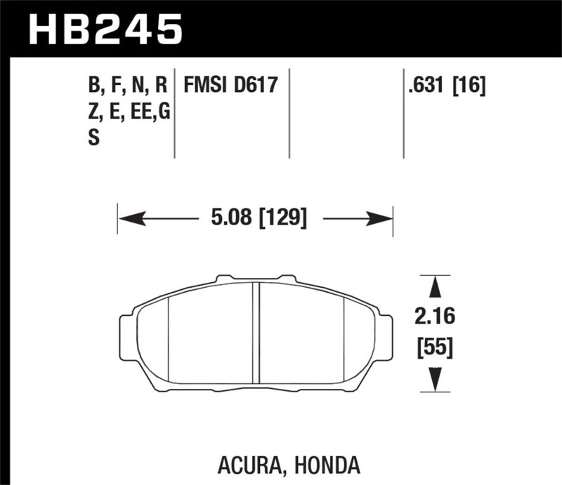 Hawk 94-01 Acura Integra (excl Type R) HP+ Street Front Brake Pads Brake Pads - Performance Hawk Performance