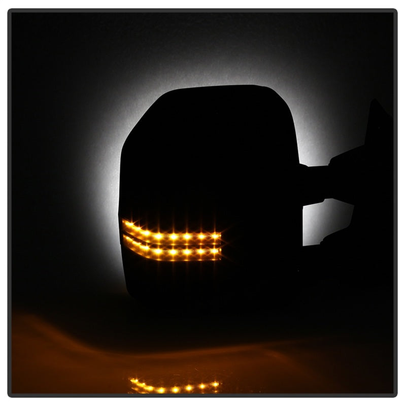 xTune 08-15 Ford Super Duty LED Telescoping Manual Mirrors - Smk (Pair) (MIR-FDSD08S-G4-MA-RSM-SET) Side Mirrors SPYDER