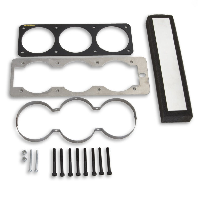 Autometer 87-93 Ford Mustang Black Triple 2-5/8in Gauge Cage Gauge Pods AutoMeter