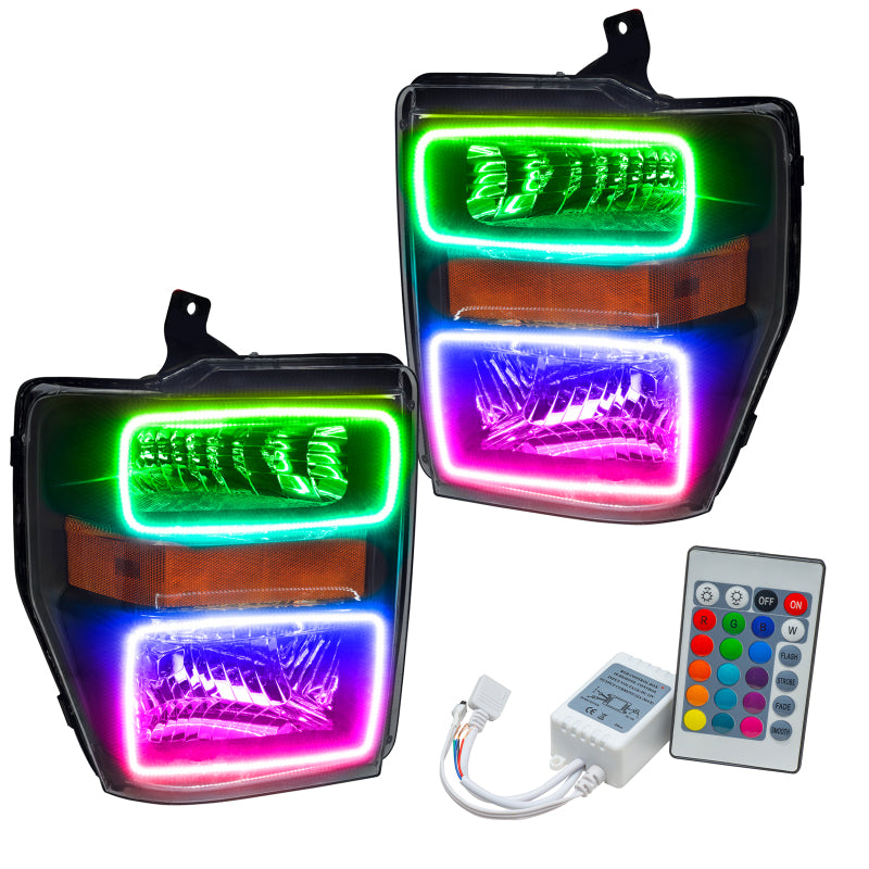 Oracle 08-10 Ford F250/350 LED HL - Black - ColorSHIFT w/ Simple Controller Headlights ORACLE Lighting