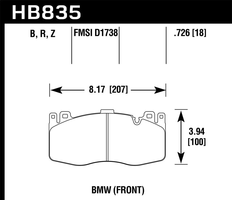 Hawk 13-16 BMW 5 Series HPS 5.0 Front Brake Pads Brake Pads - Performance Hawk Performance