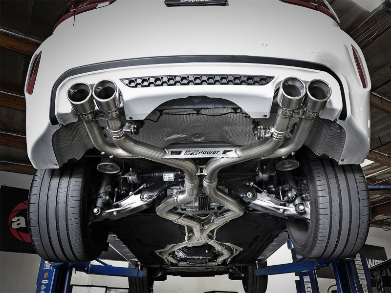 aFe MACH Force-Xp 3.5in. 304 SS C/B Exhaust w/o Muffler 15-18 BMW X5 M V8-4.4L (tt) - Polished Tip Catback aFe