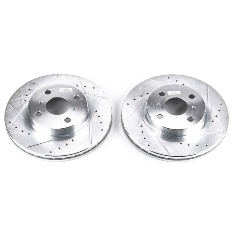 Power Stop 98-02 Chevrolet Prizm Front Evolution Drilled & Slotted Rotors - Pair Brake Rotors - Slot & Drilled PowerStop