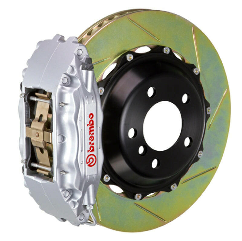 Brembo 80-89 930 Front GT BBK 6 Piston Cast 355x32 2pc Rotor Slotted Type-1-Silver Brake Kits - Performance Slot Brembo