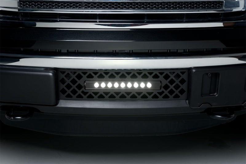 Putco 11-14 Ford F-150 - EcoBoost Bumper Grille Insert - Black SS Diamond w/ 10in Luminix Light Bar Grilles Putco