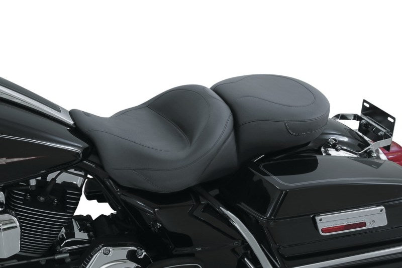 Mustang 08-21 Harley Electra Glide Std, Rd Glide, Rd King, Street Glide Touring 1PC Seat - Black One-Piece Motorcycle Seats Mustang Motorcycle