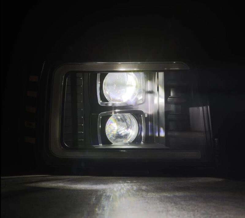 AlphaRex 92-96 Ford F-Series/Bronco PRO-Series Proj Headlight Blk w/Seq. Sig & DRL Headlights AlphaRex