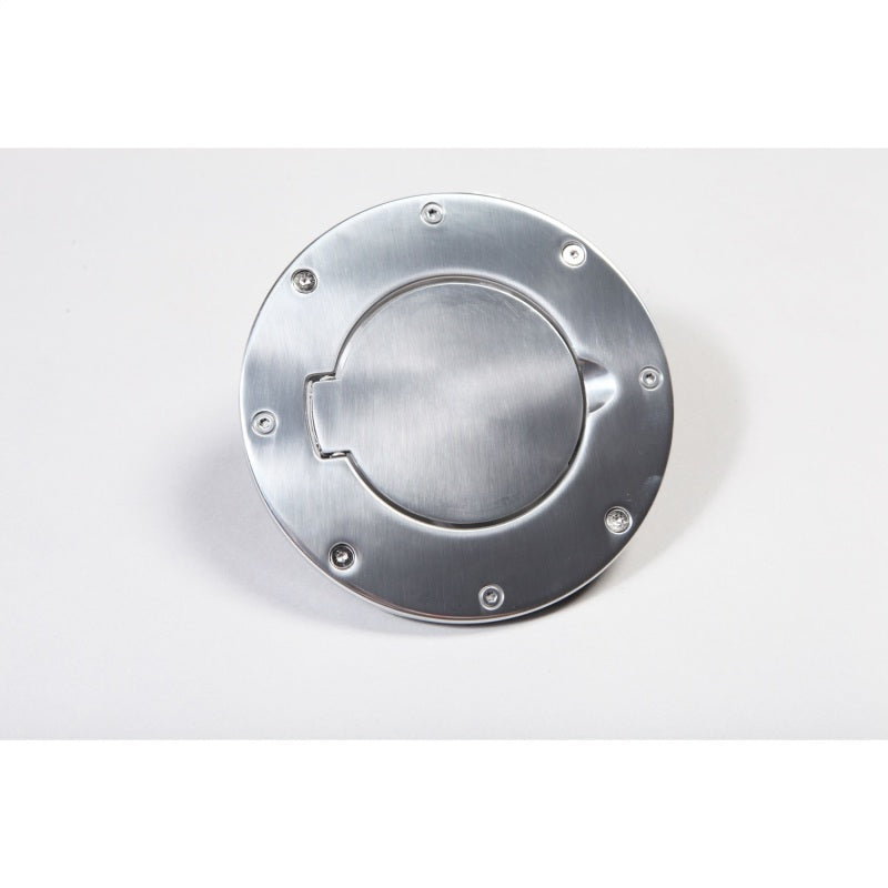 Rugged Ridge Non-Locking Gas Cap Door Polished Alum 97-06 Wrang Fuel Caps Rugged Ridge