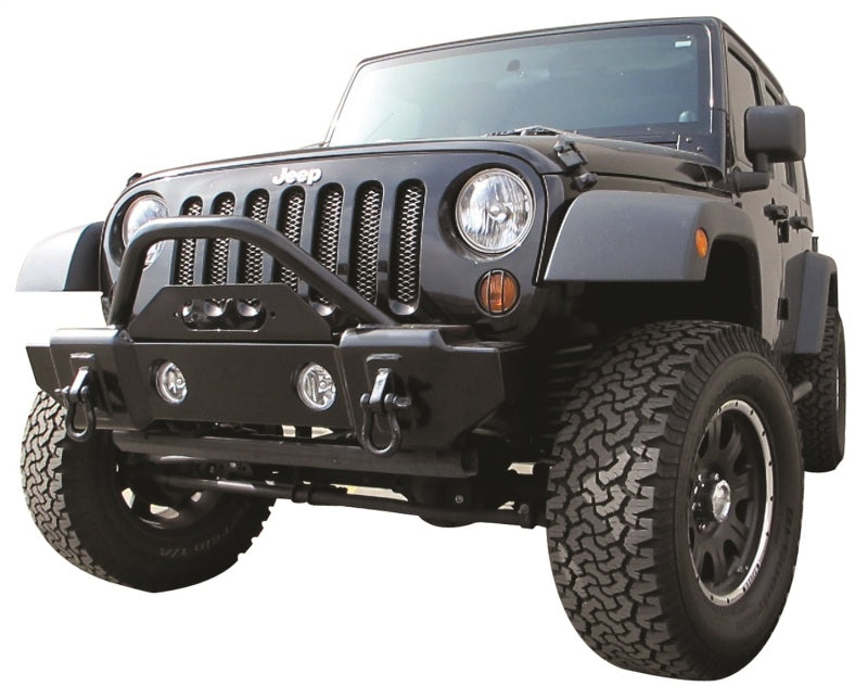 Rampage 2007-2018 Jeep Wrangler(JK) Recovery Bumper Stubby Front - Black Bumpers - Steel Rampage