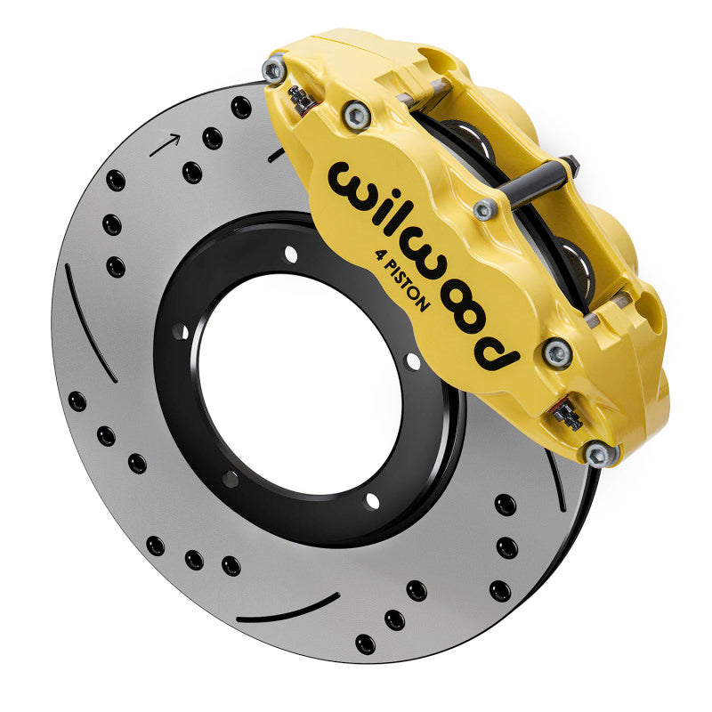 Wilwood 69-83 Porsche 911 Front Superlite Brake Kit 3.5in MT Drilled & Slotted - Yellow Big Brake Kits Wilwood