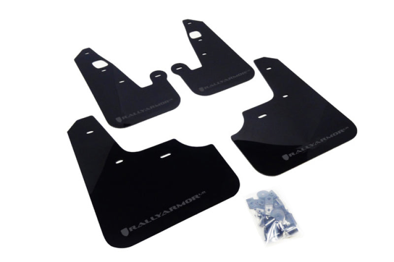 Rally Armor 07-17 Mitsubishi Lancer Black UR Mud Flap w/ Grey Logo Mud Flaps Rally Armor