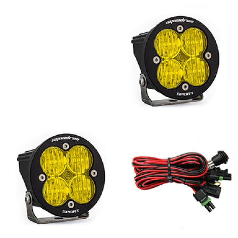 Baja Designs Squadron R Sport Wide Cornering Pair LED Light Pods - Amber Light Bars & Cubes Baja Designs