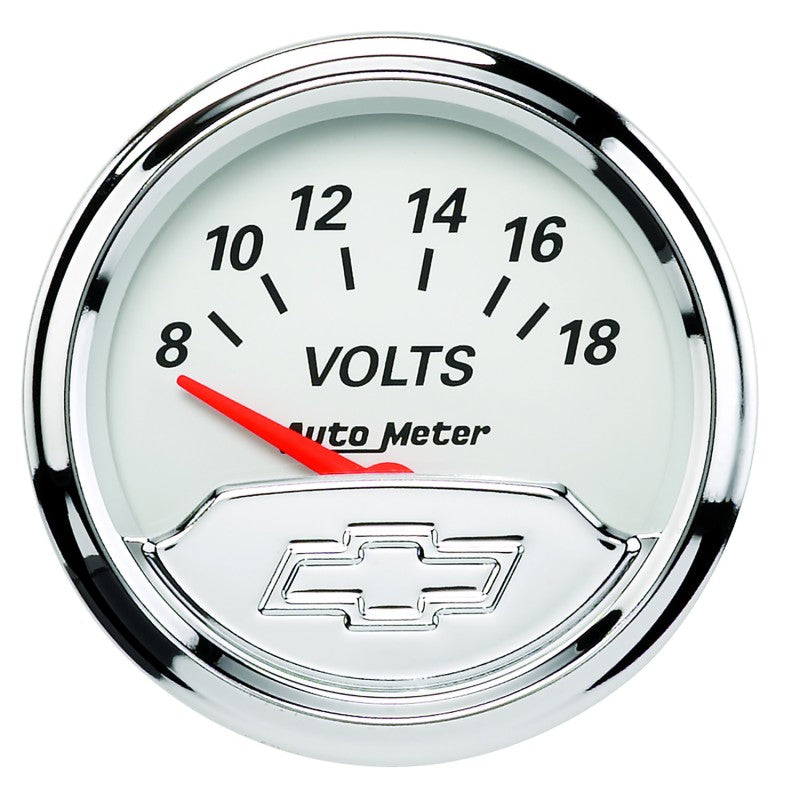 Autometer Chevy Vintage 2in 8-18 Volts Short Sweep Electronic Voltmeter Gauge Gauges AutoMeter