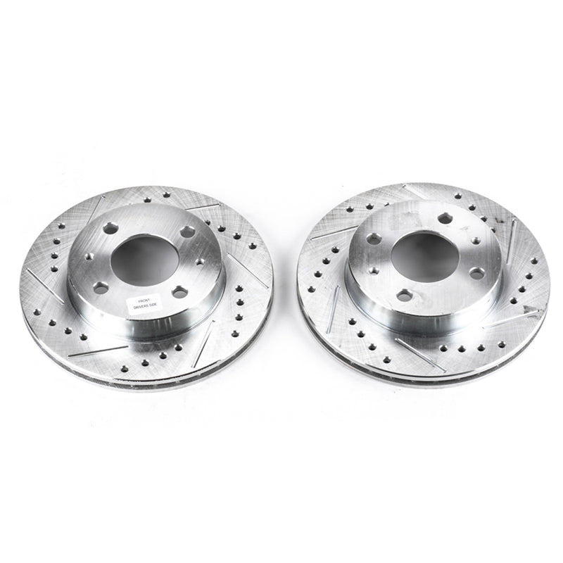 Power Stop 95-98 Nissan 200SX Front Evolution Drilled & Slotted Rotors - Pair Brake Rotors - Slot & Drilled PowerStop
