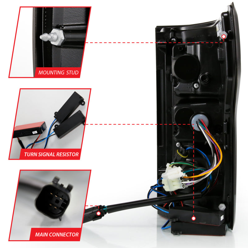 ANZO 2018-2019 Ford F-150 LED Taillight Chrome (Red Light Bar) (w/ Sequential) Tail Lights ANZO