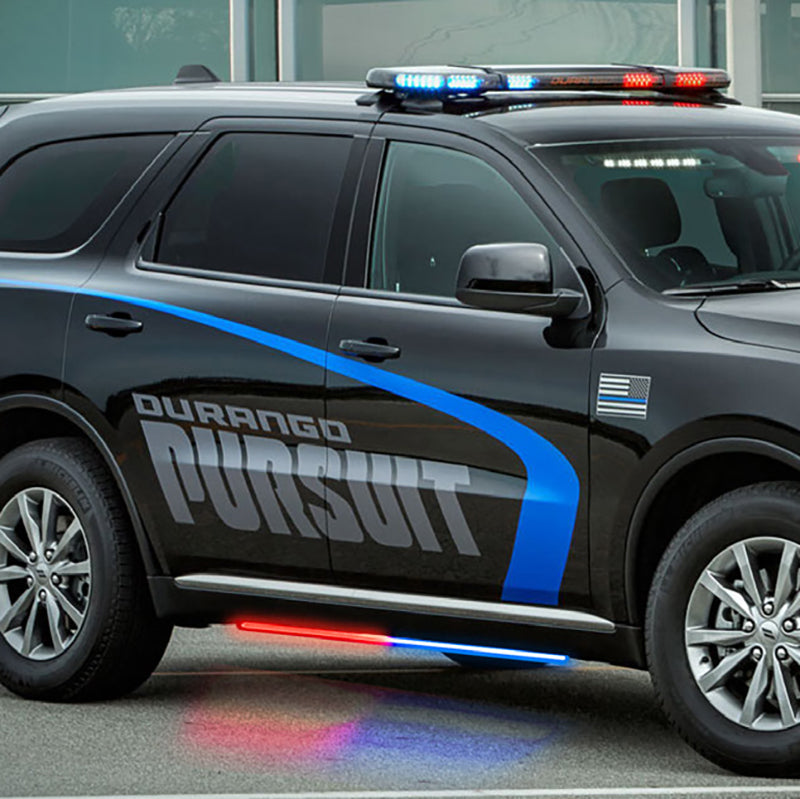 Putco 11-23 Dodge Durango Blade Rocker Kits Sideliners- Blue & White w/ White Override Light Mounts Putco