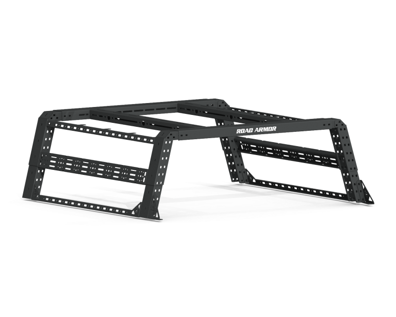 Road Armor Universal 5-1/2-6ft Beds TRECK Adj Bed Rack w/Strap/Up/Low Rails - Tex Blk (w/o Brackets) Bed Racks Road Armor