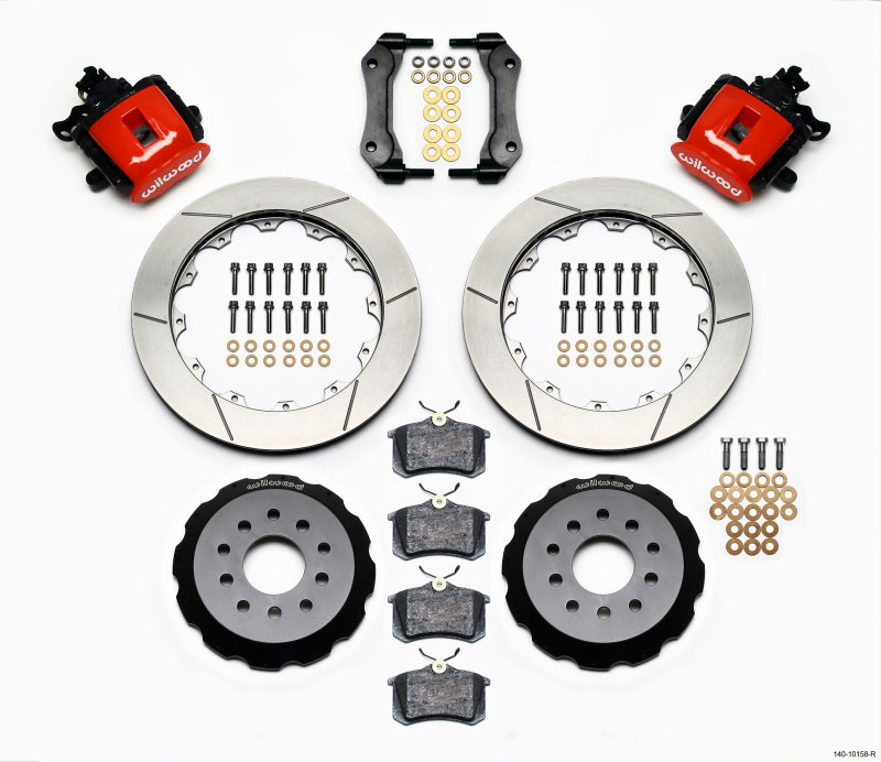 Wilwood Combination Parking Brake Rear Kit 12.88in Red Mustang 94-04 Brake Calipers - Perf Wilwood