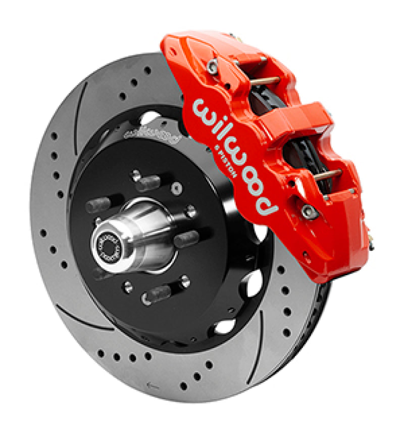 Wilwood 55-57 Chevy Bel Air Aerolite 6R Kit, 5 x 4.50in/4.75in Hub - 14.00in D&S Rotor - Red Big Brake Kits Wilwood