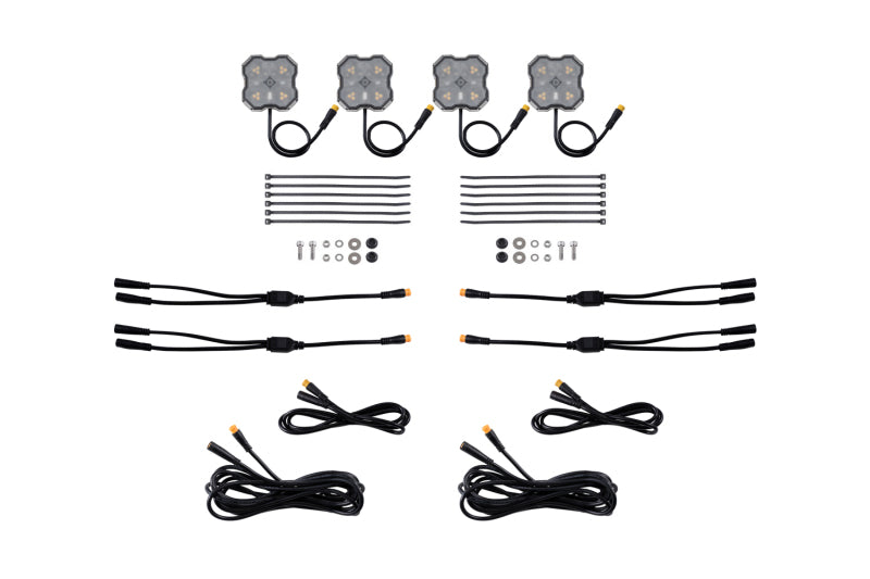 Diode Dynamics Rock Light - Amber/White- M8 Add-On 4-Pack Light Accessories and Wiring Diode Dynamics