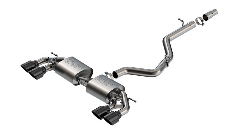 Borla 22-25 Volkswagen Golf R S-type Cat-Back Exhaust - Dual 4.5in Black Chrome Tips Catback Borla